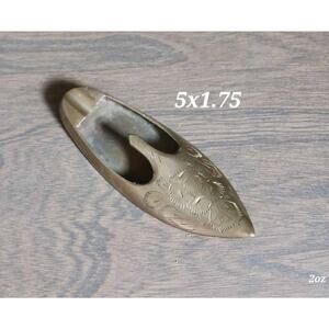 Vintage brass etched shoe ashtray